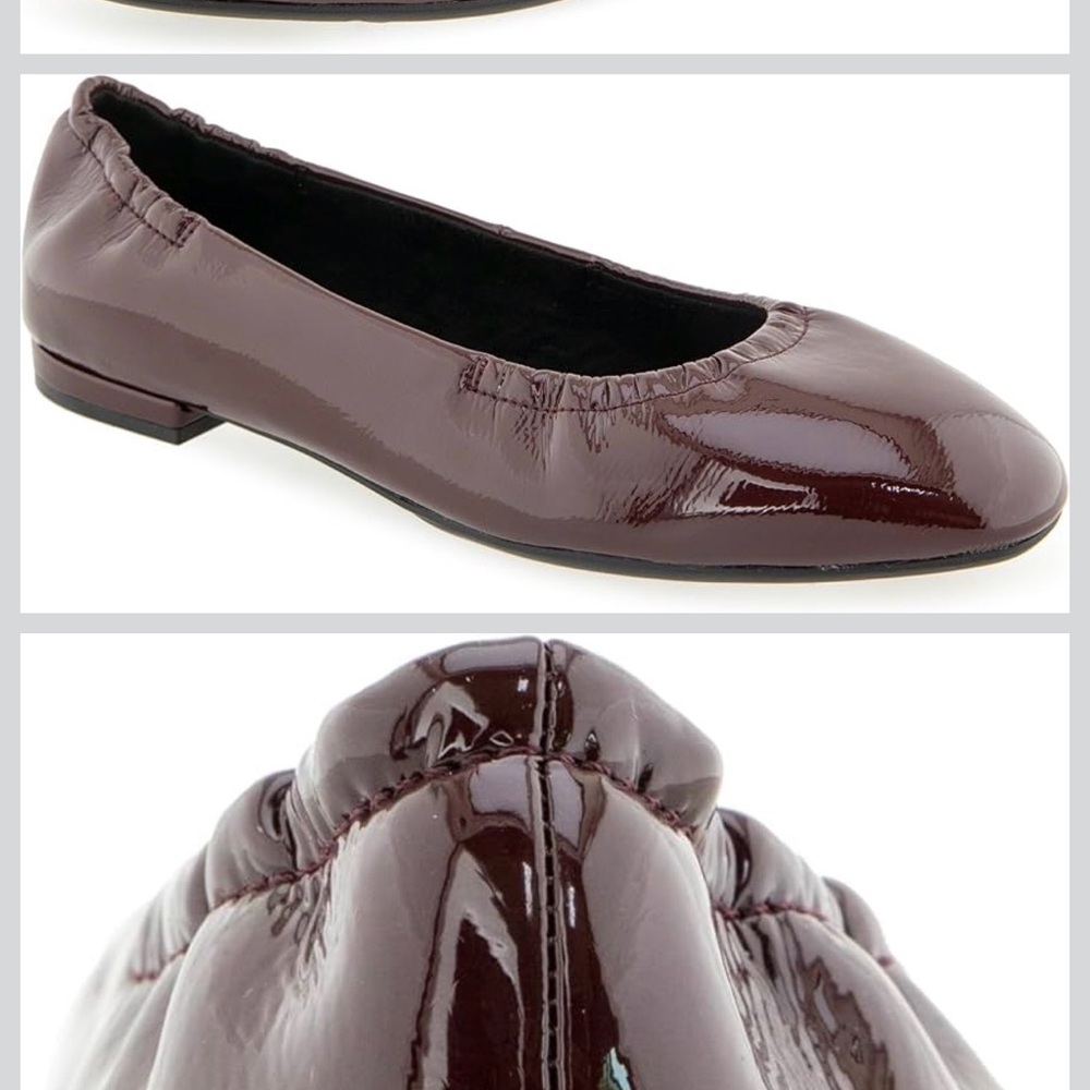 Aerosoles Patent Leather Merlot Crinkle Women's Ballet Flats